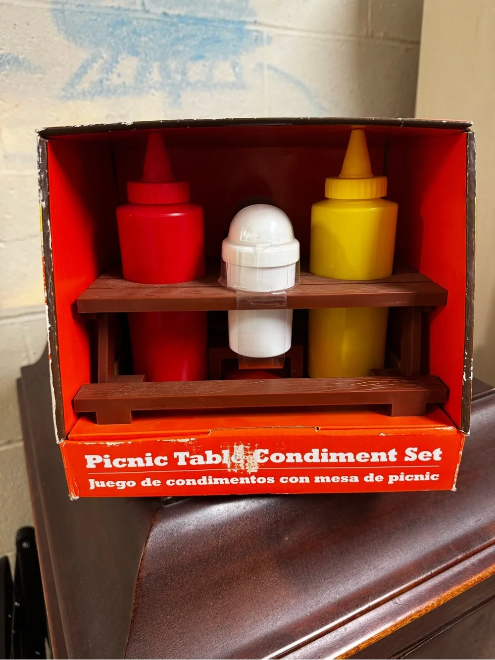 Picnic Table Condiment Set - Red, White & Yellow
